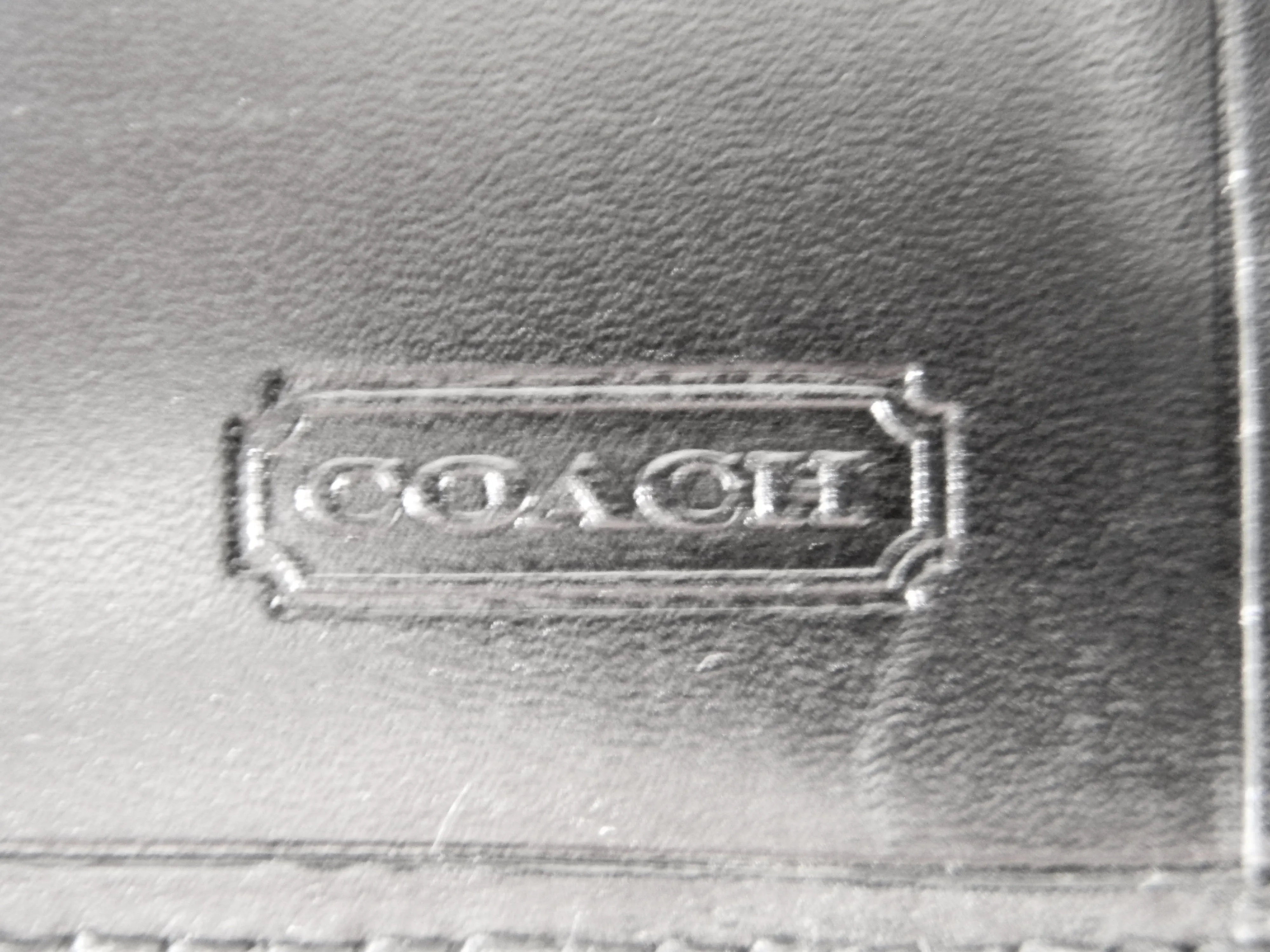 00's Black Polished Calfskin Frame Wallet by Coach