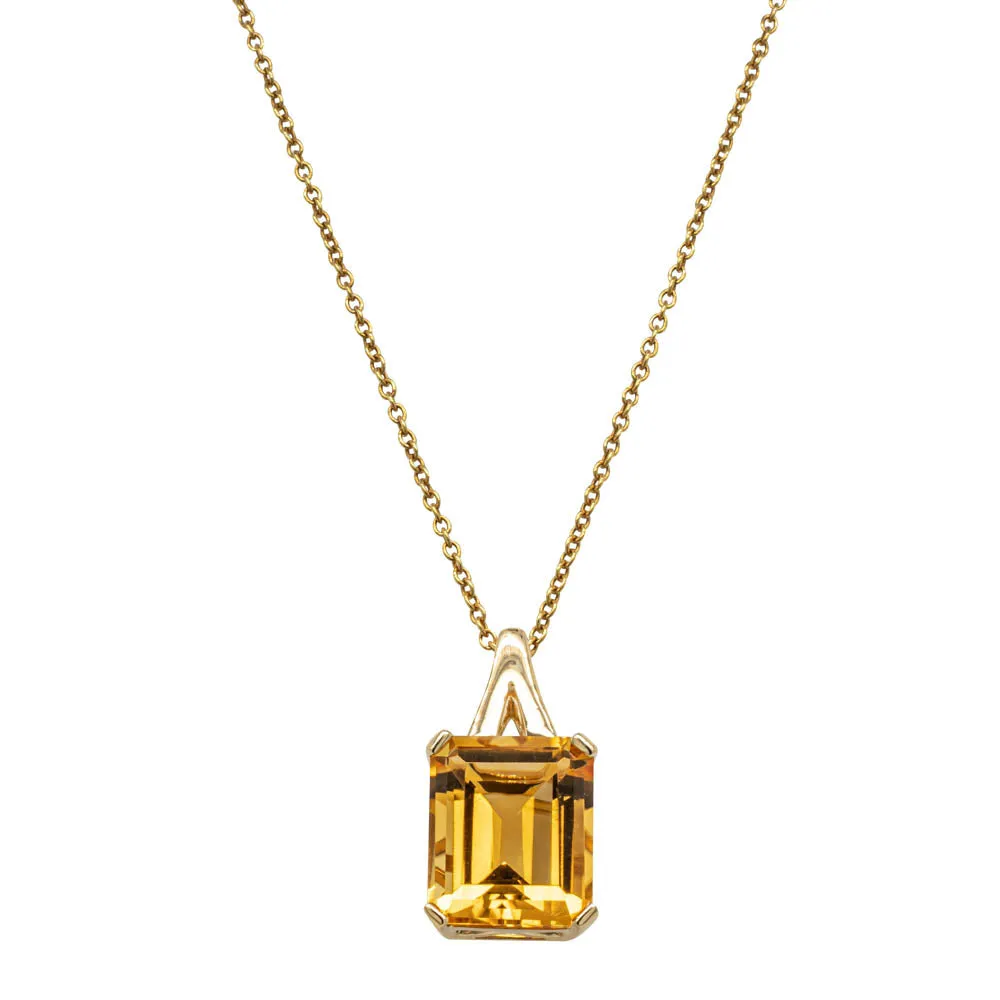 14ct Yellow Gold 5.02ct Citrine Pendant