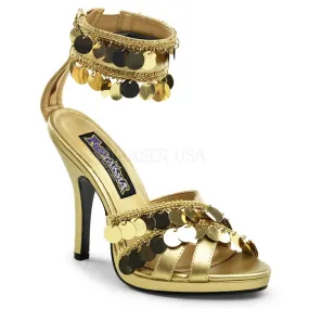 3 3/4" Heel  Ankle Cuff Gold Sandal (GYPSY-03 Final Sale)