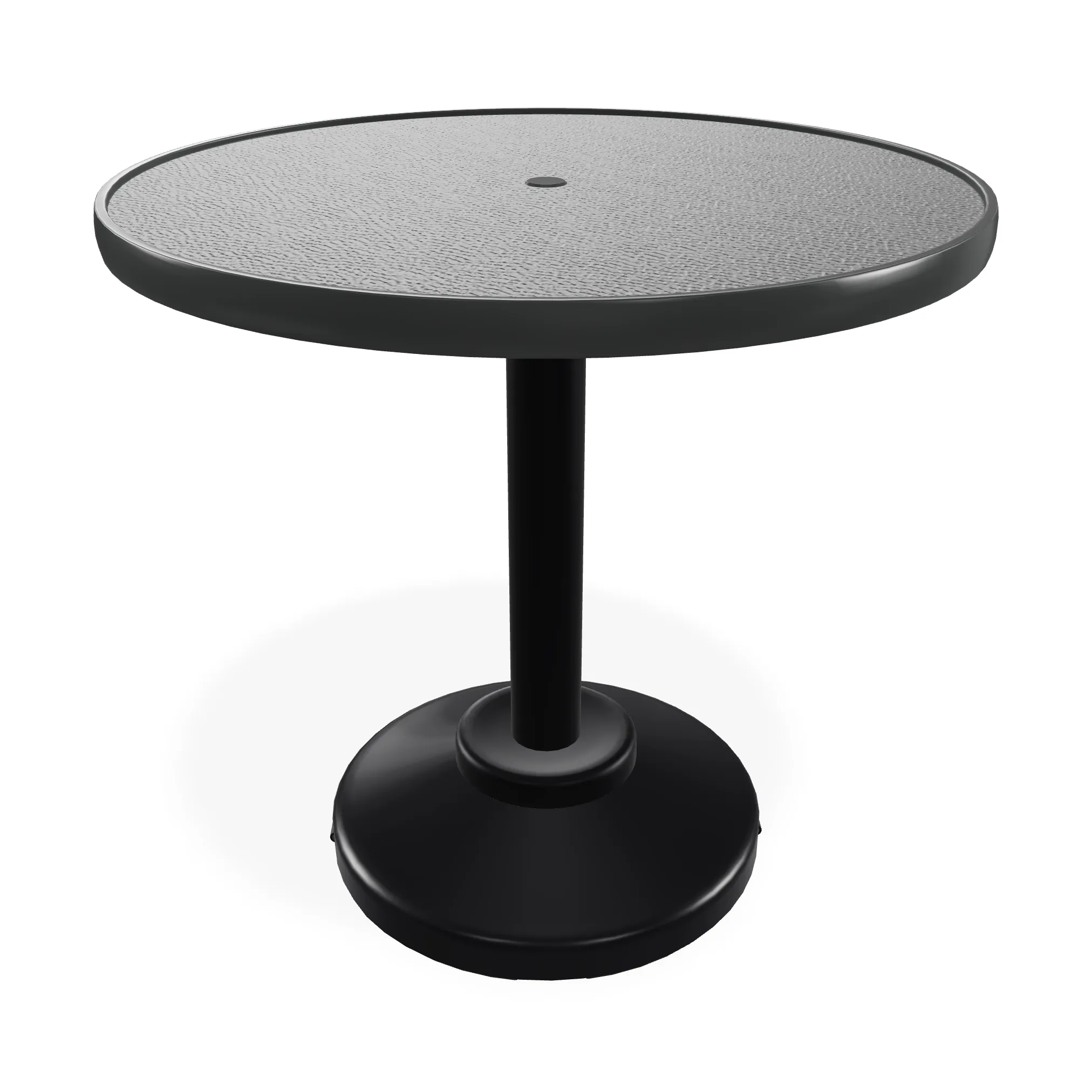 30" Round Value Hammered MGP Weighted Pedestal Base Tables By Telescope Casual