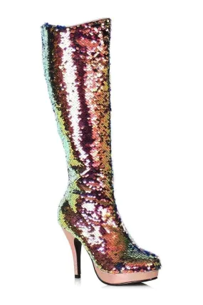 421-GILLIAN Festival Boot | Gold Sequins