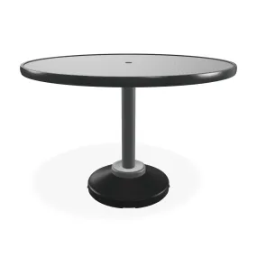 42" Round Value Hammered MGP Weighted Pedestal Base Tables By Telescope Casual