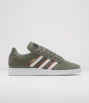 Adidas x Dan Mancina Busenitz Shoes - Olive Strata / Red / FTWR White