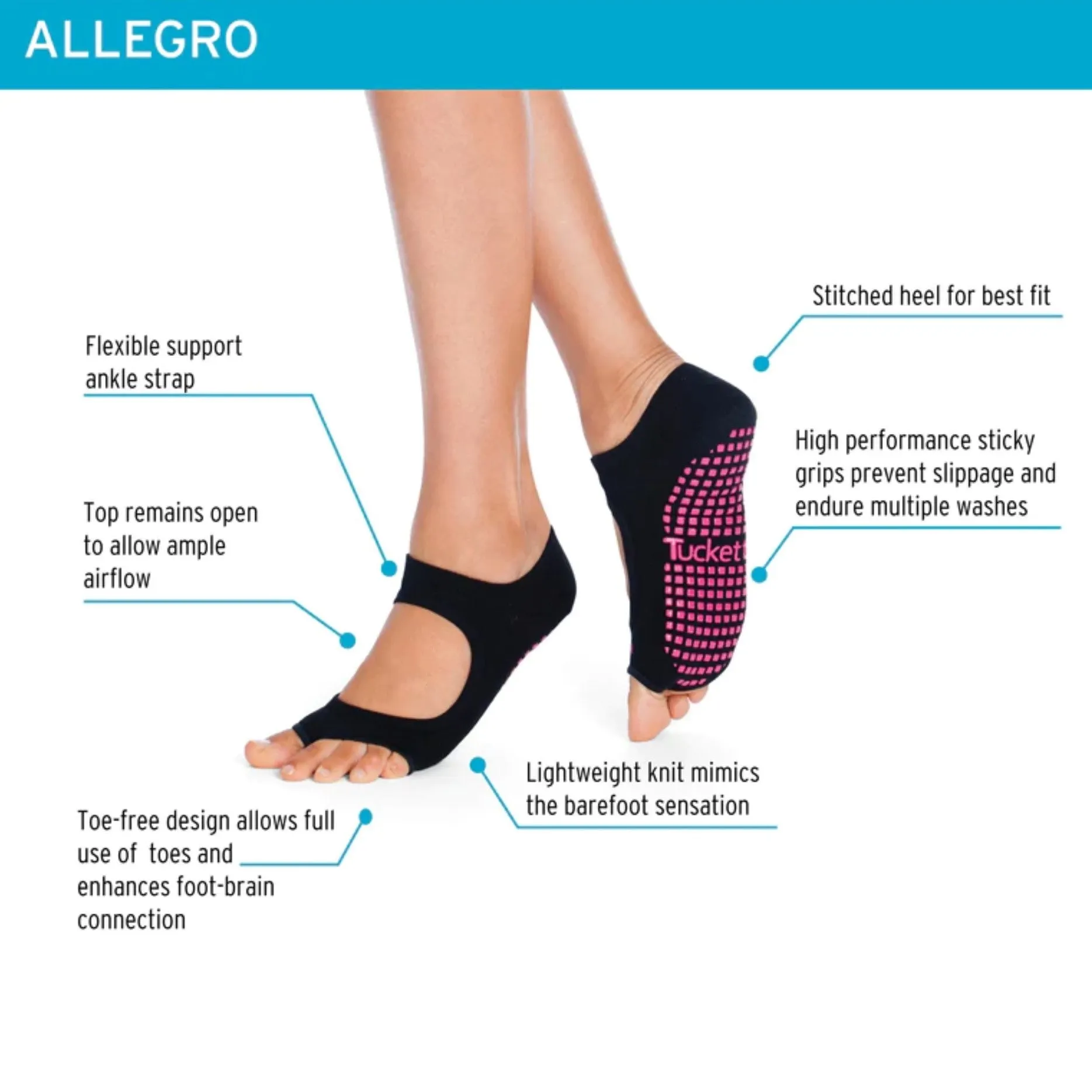 Allegro Grip Sock (Barre / Pilates)