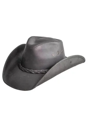 American Hat Makers HOLLYWOOD Leather Cowboy Hat Black