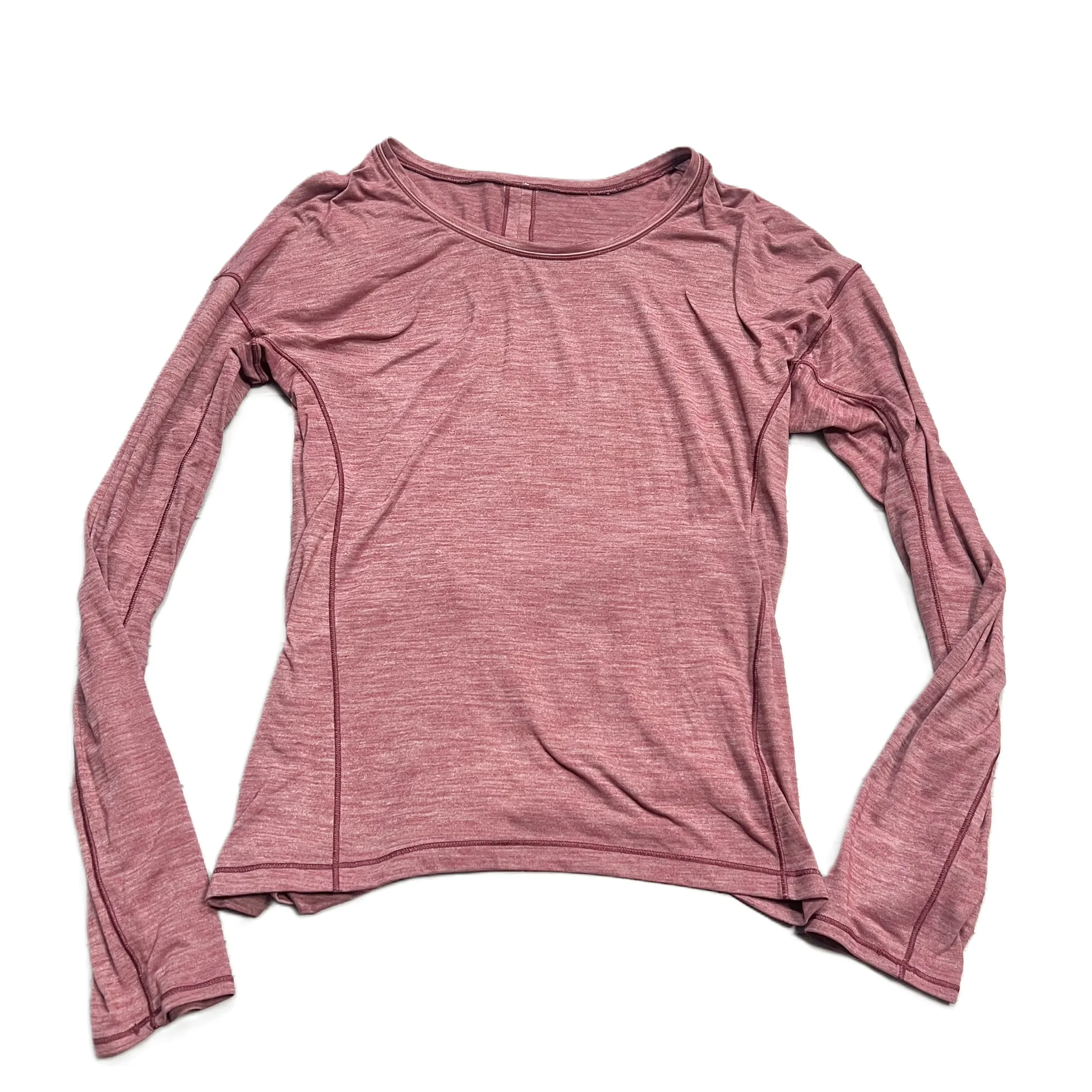 Athletic Top Long Sleeve Crewneck By Lululemon In Red, Size: S