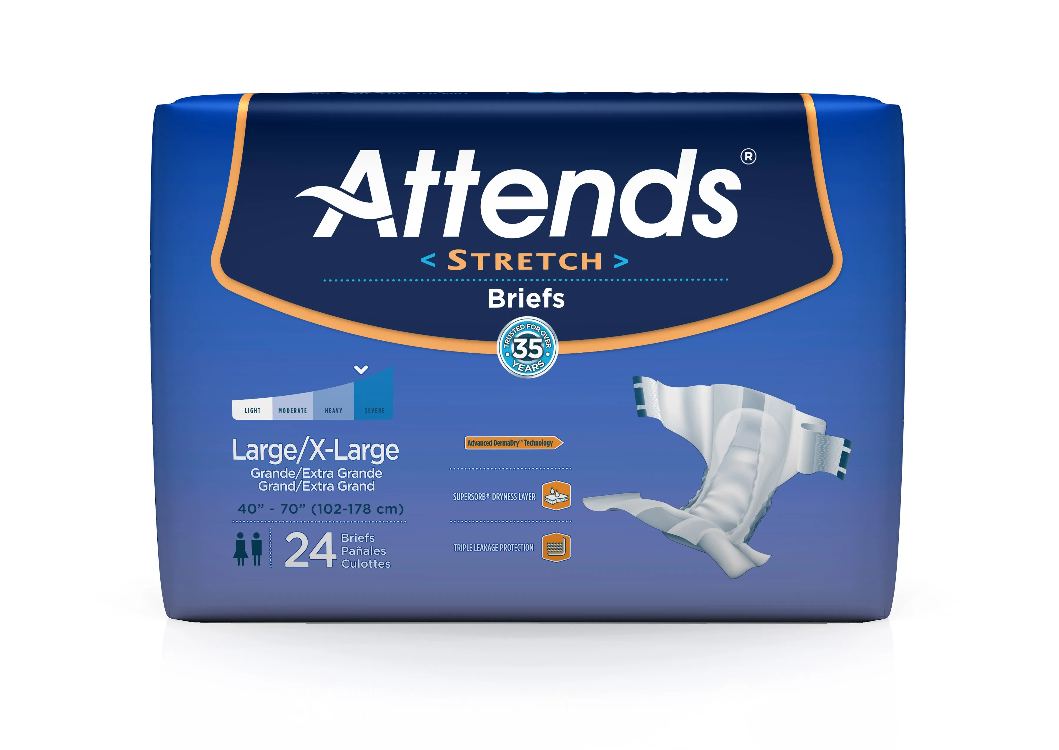 Attends Stretch Briefs, Severe Absorbency