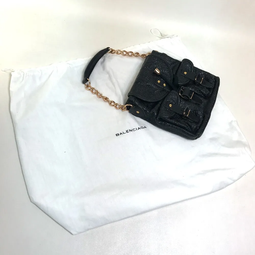 BALENCIAGA Handbag bag mini bag One handle Chain Embossed leather 128520 black Women