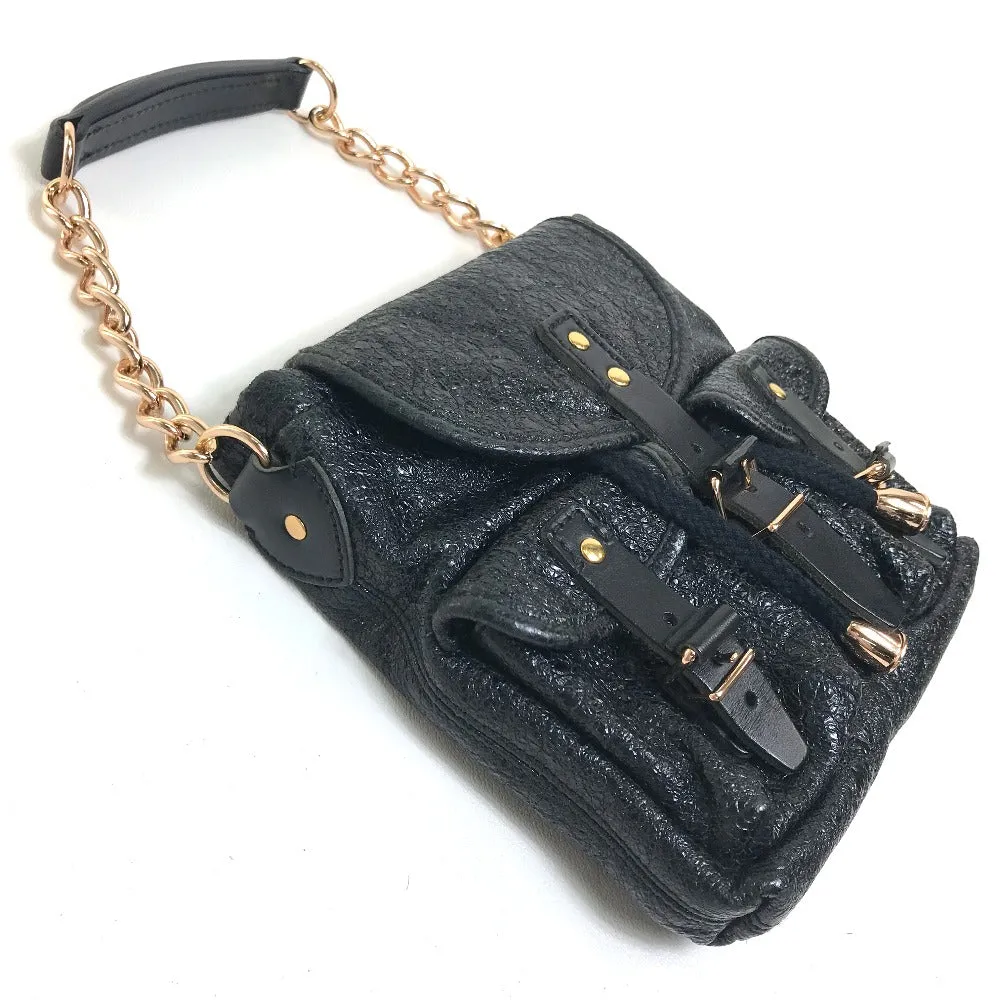 BALENCIAGA Handbag bag mini bag One handle Chain Embossed leather 128520 black Women