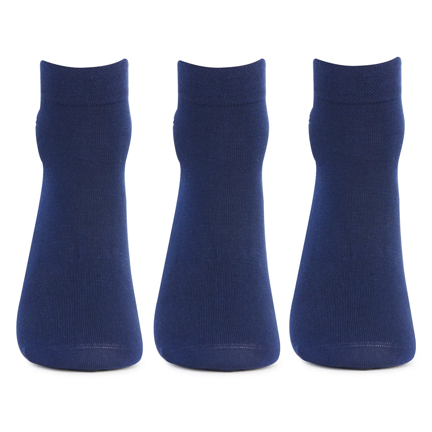 Bamboo Fiber Classic Ankle Socks (Navy) - Pack of 3