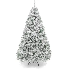 Best Choice Products 6ft Snow Flocked Christmas Tree, Premium Holiday Pine Branches, Foldable Metal Base - Walmart.com