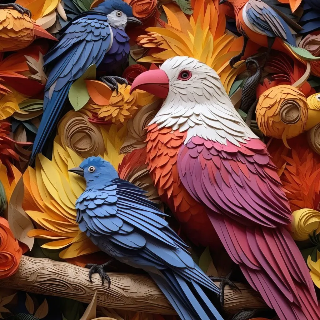 Birds Paper Sculpture