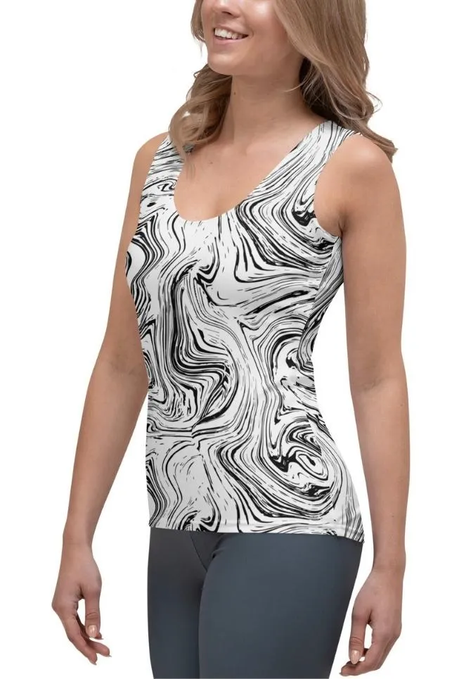 Black & White Marble Tank Top