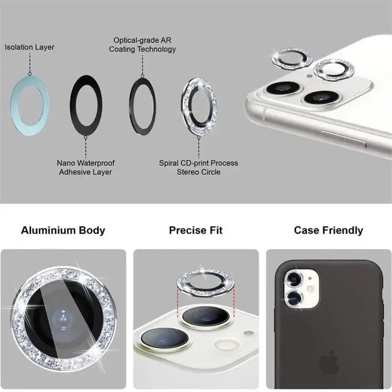 Bling Diamond Camera Lens Protector Cover For iPhone 13 12Mini 11Pro