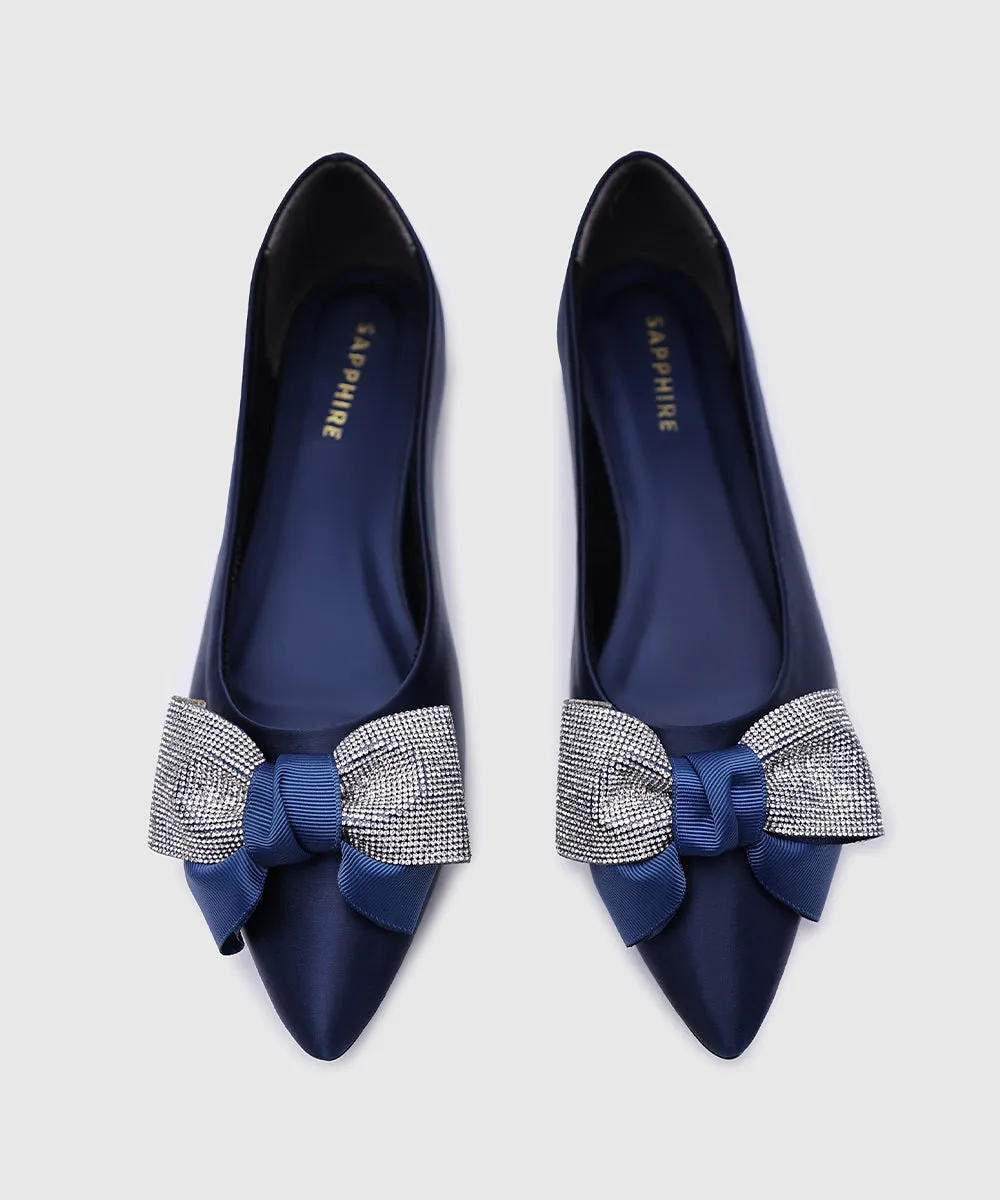 Blue Faux Leather Pumps