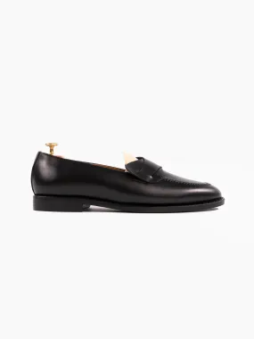 Butterfly Loafers Black Calf Leather