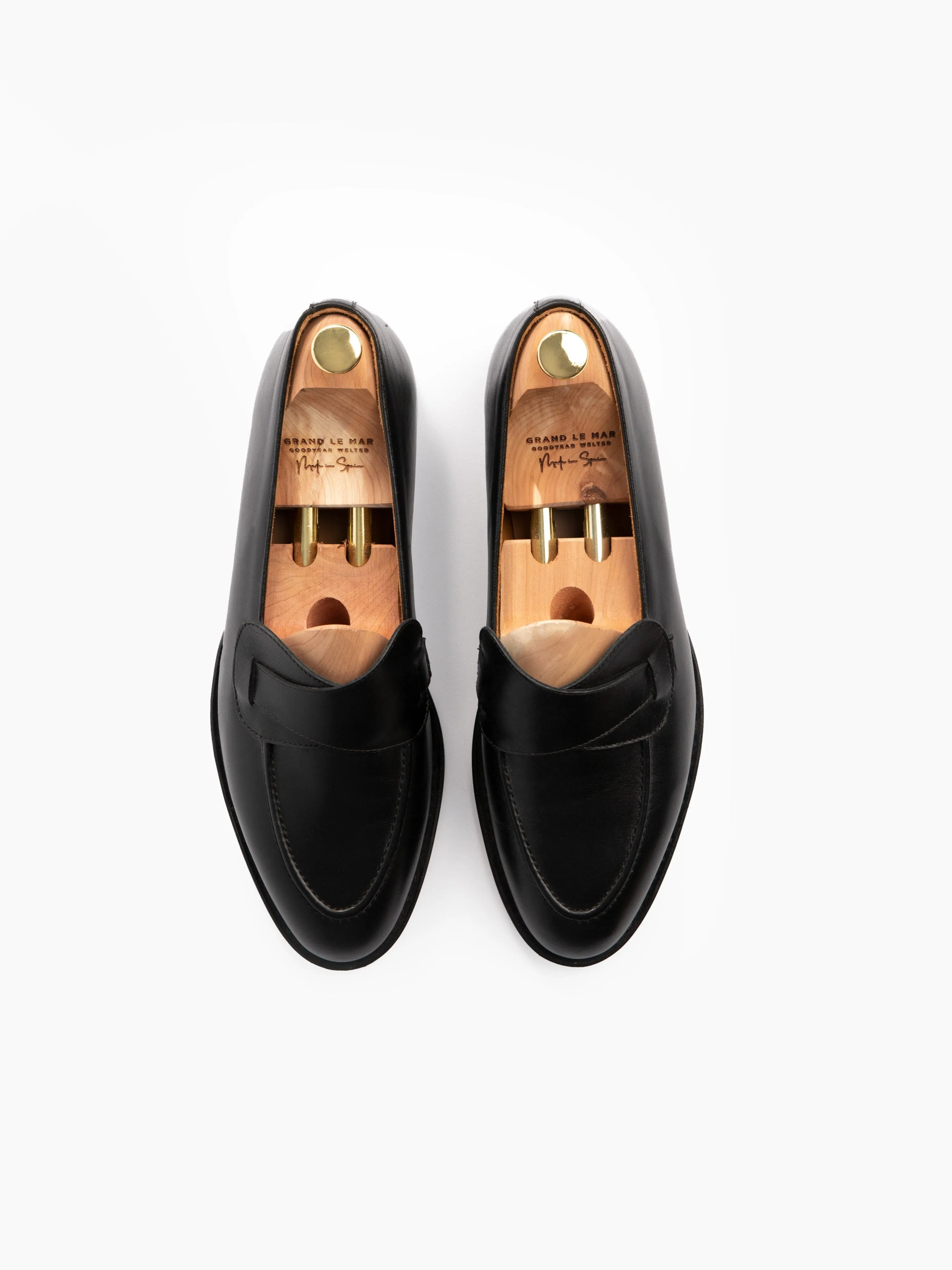 Butterfly Loafers Black Calf Leather