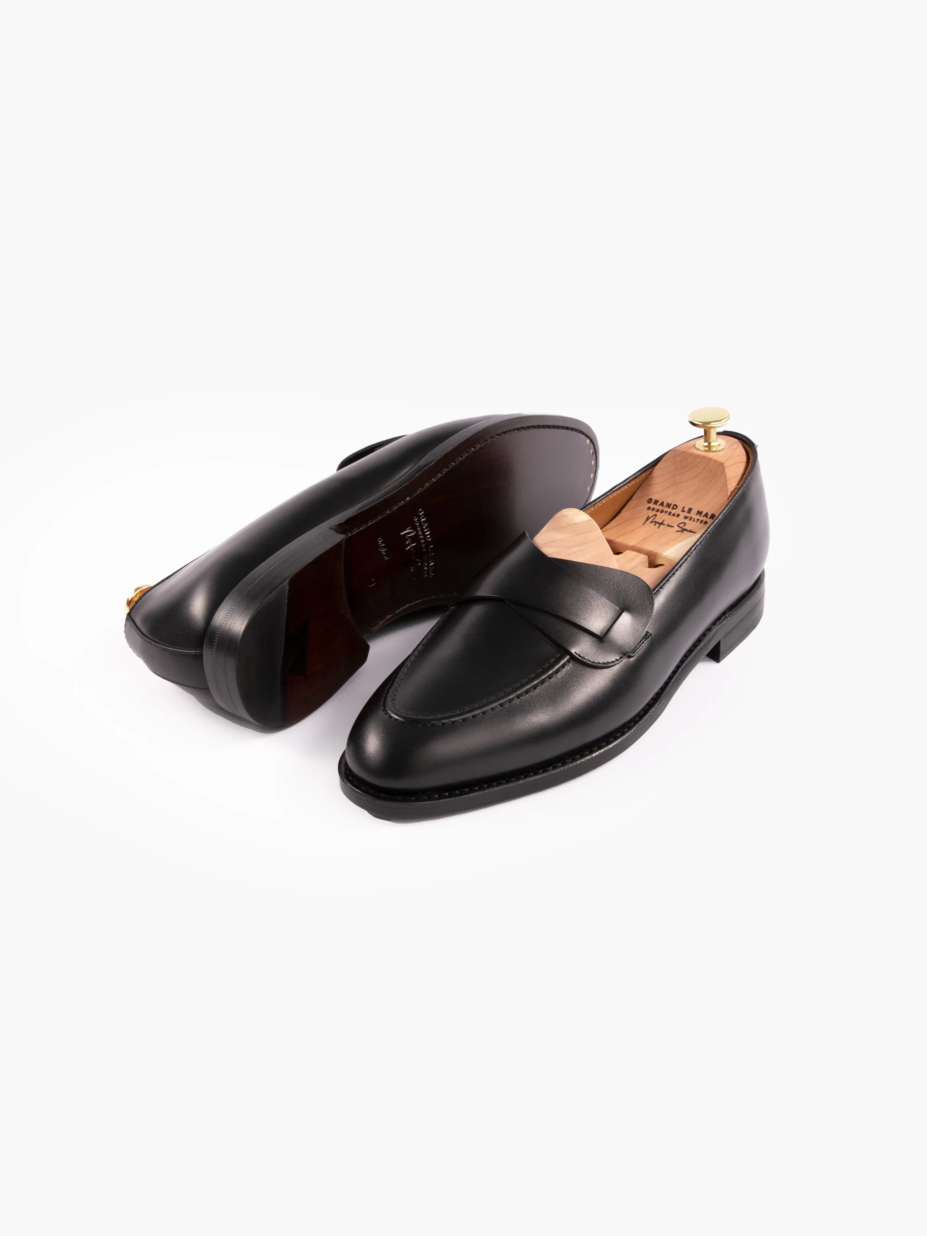 Butterfly Loafers Black Calf Leather