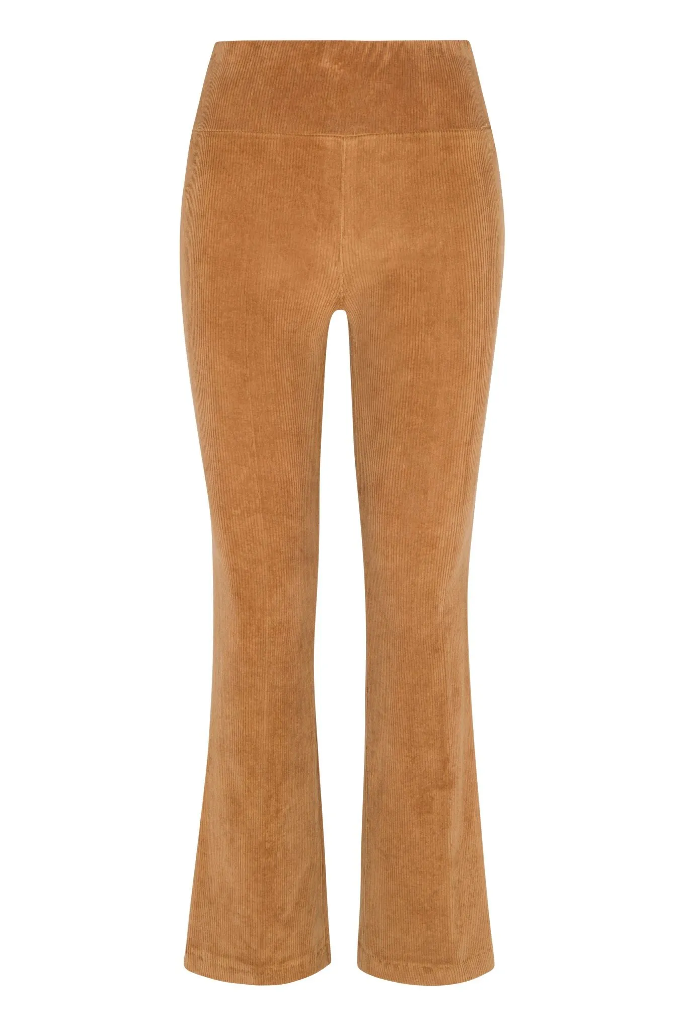 Camel Corduroy Ankle Flare Pants