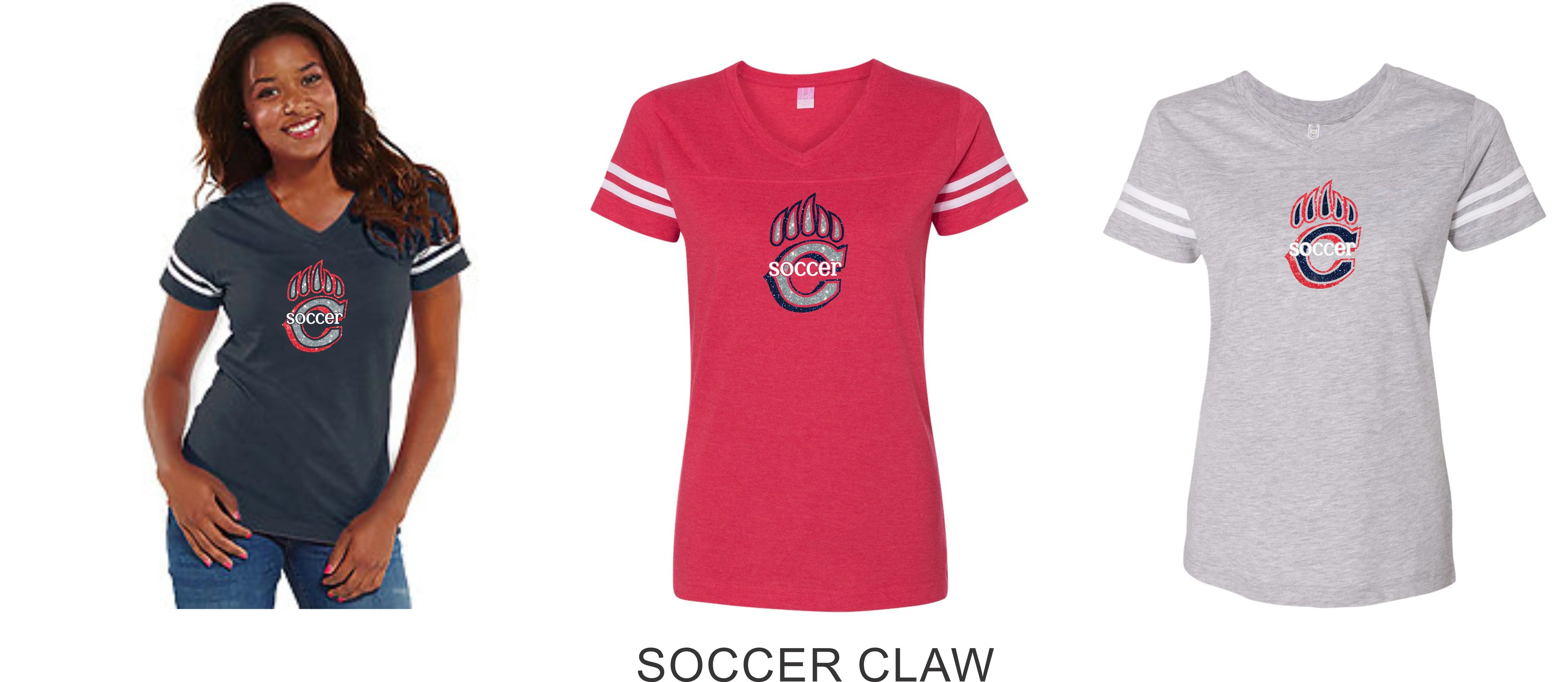 Chap Boys Soccer Varsity Ladies Tee- 3 colors- 3 designs