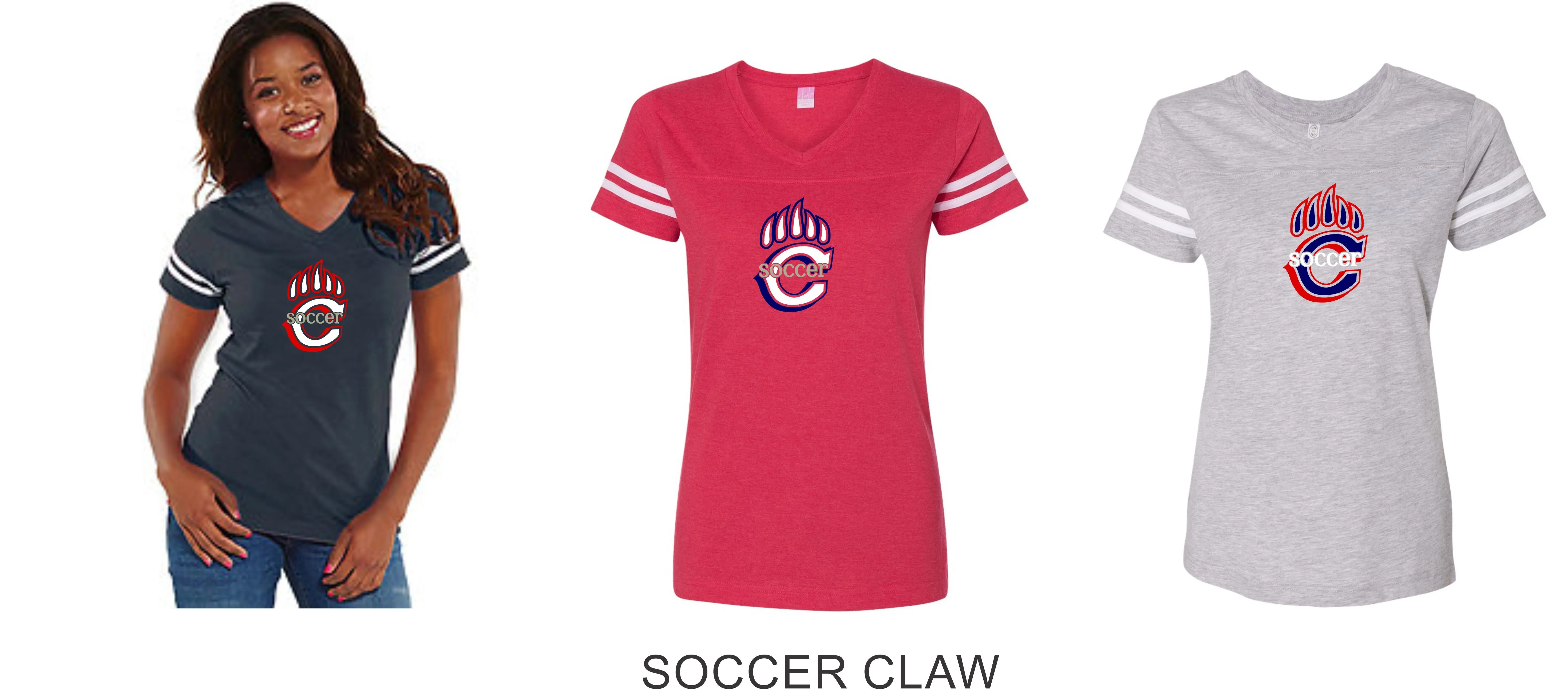 Chap Boys Soccer Varsity Ladies Tee- 3 colors- 3 designs