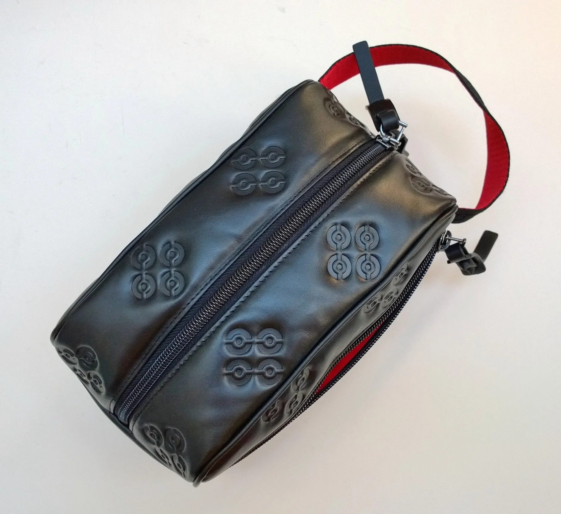 Christian Louboutin Blaster Logo Black Embossed Leather Washbag