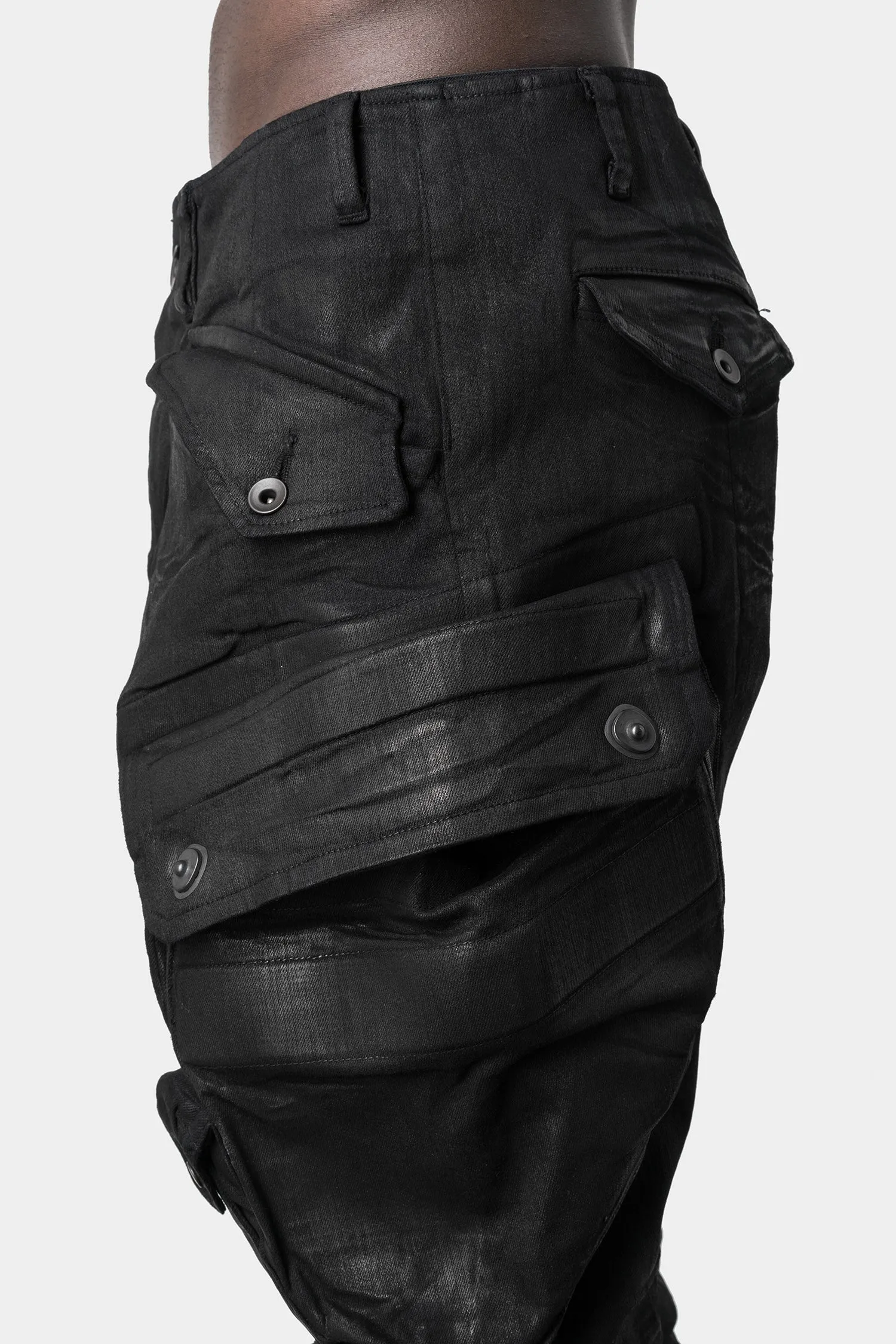 Coated cargo pants