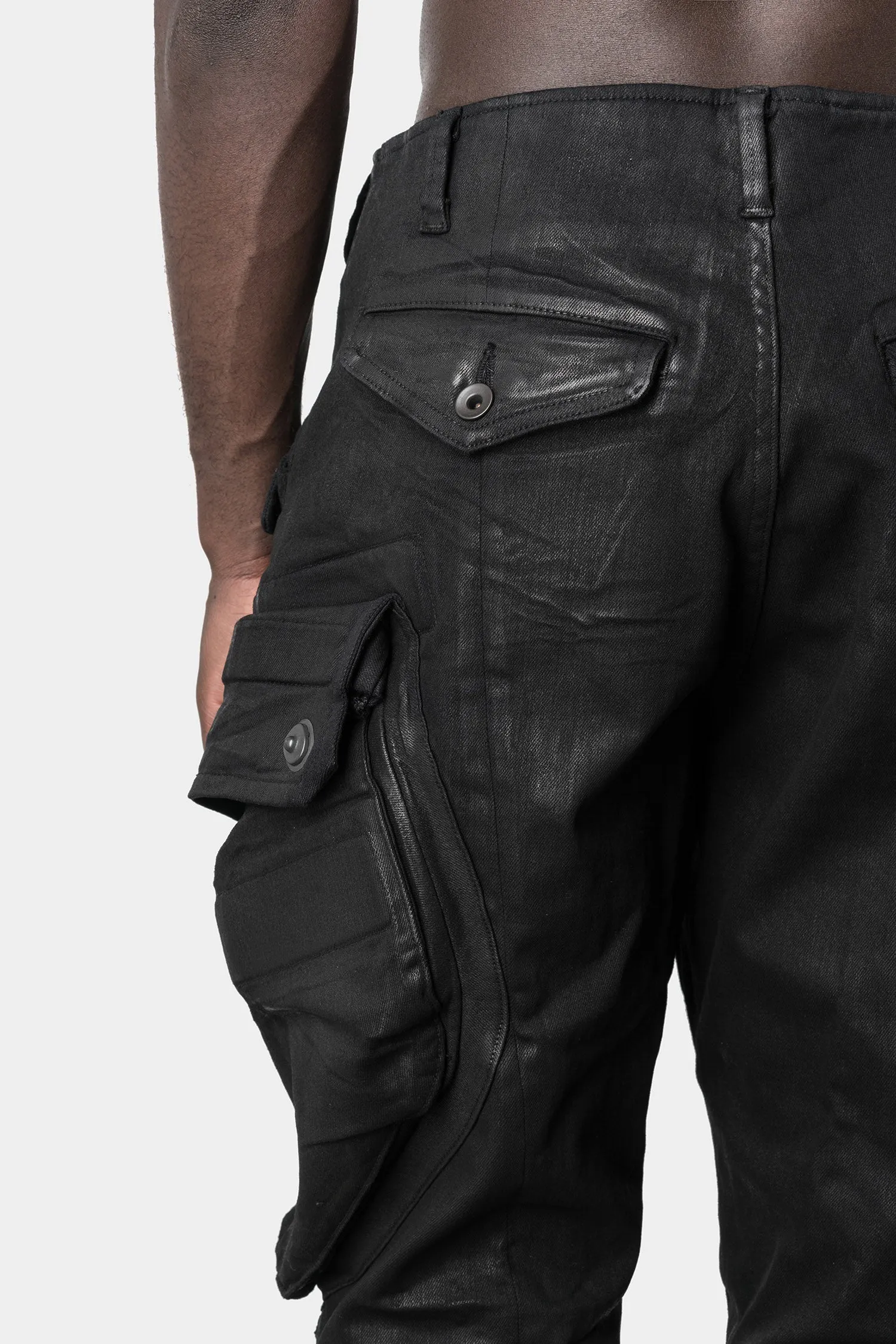 Coated cargo pants