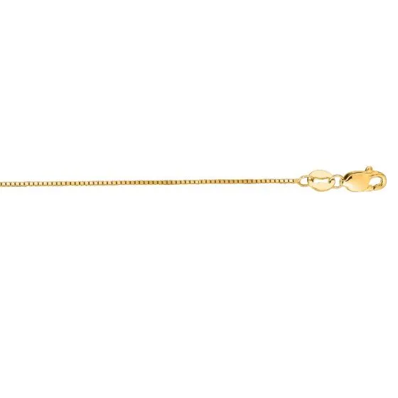 Dainty 18” Yellow Gold Box Chain Necklace with Lobster Clasp