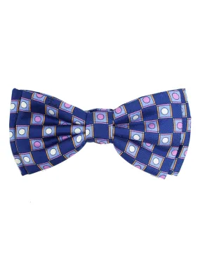 Emilio Pucci Silk Bow Tie Purple Pink Squares & Dots - Pre Tied FINAL SALE