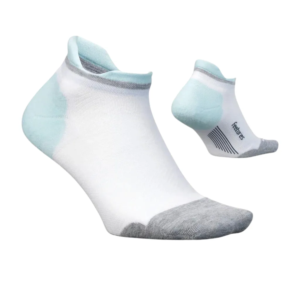 Feetures Elite Max Cushion No Show Tab White Sky Socks (Women's)