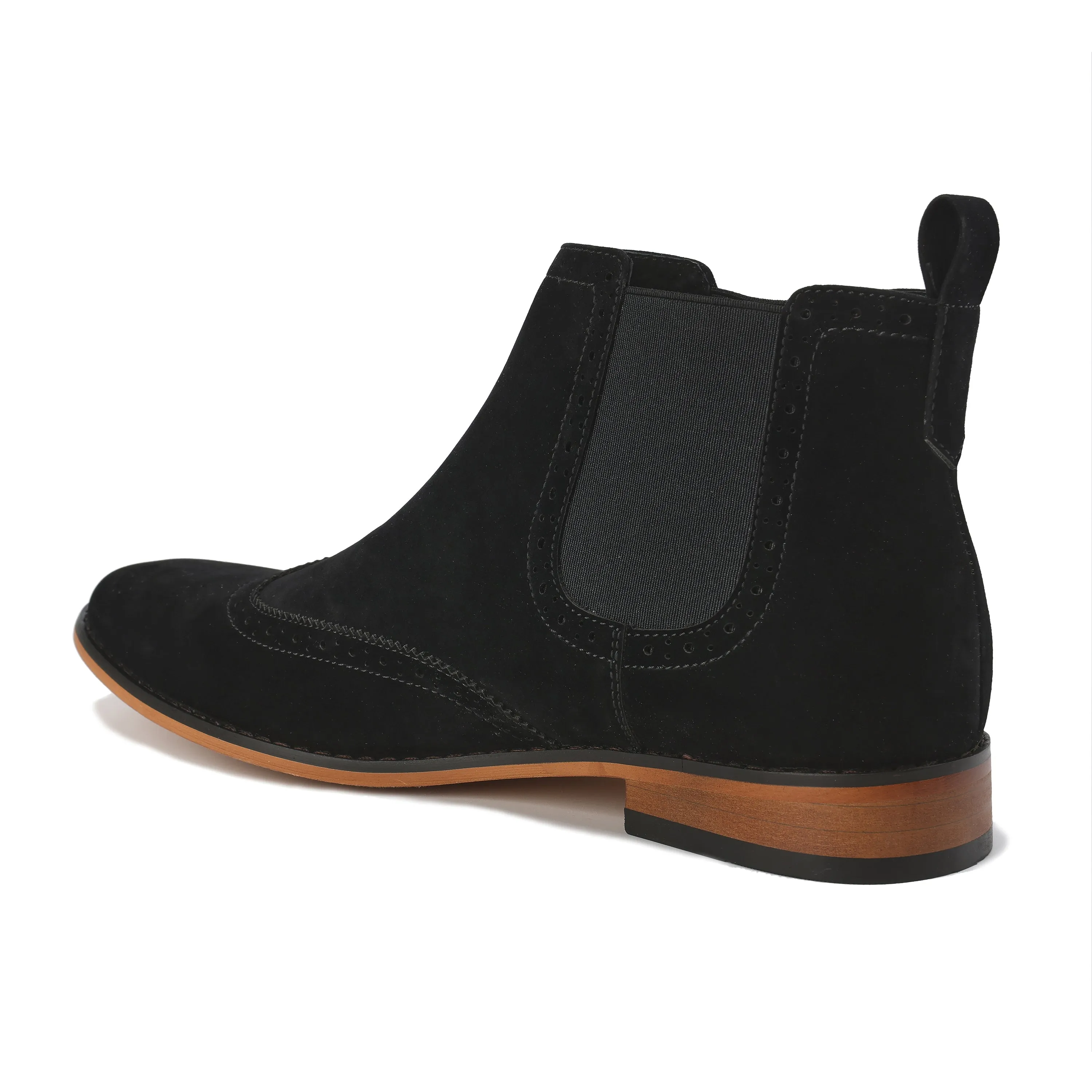 Gino Vitale Men's Slip On Wing Tip Chelsea Boots