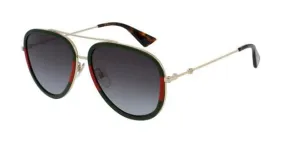 GUCCI GG0062S 003 GOLD GREEN RED/GREY GRAD