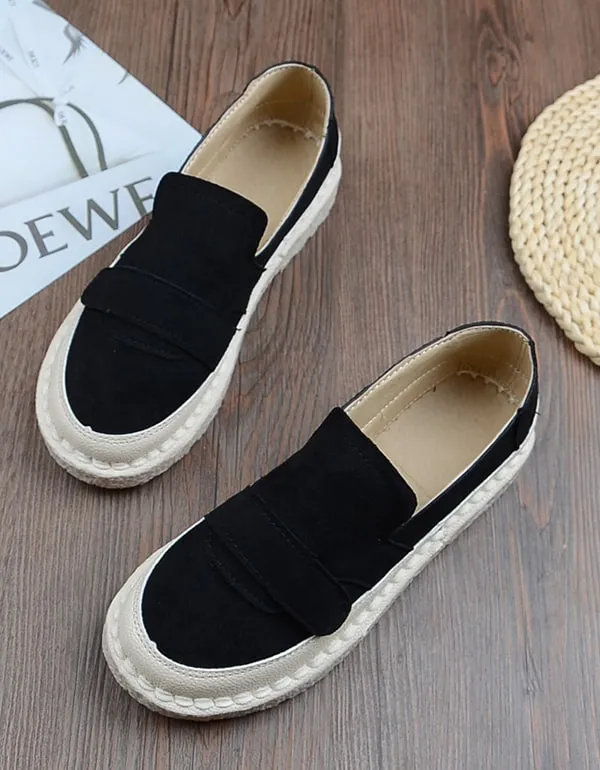 Hand-stitched Round Head Comfortable Loafers