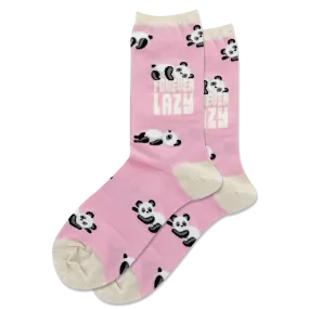 HOTSOX Women's Forever Lazy Panda Crew Socks