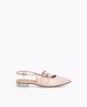 Inca Slingback Mary Jane Flats - Pearl Pink