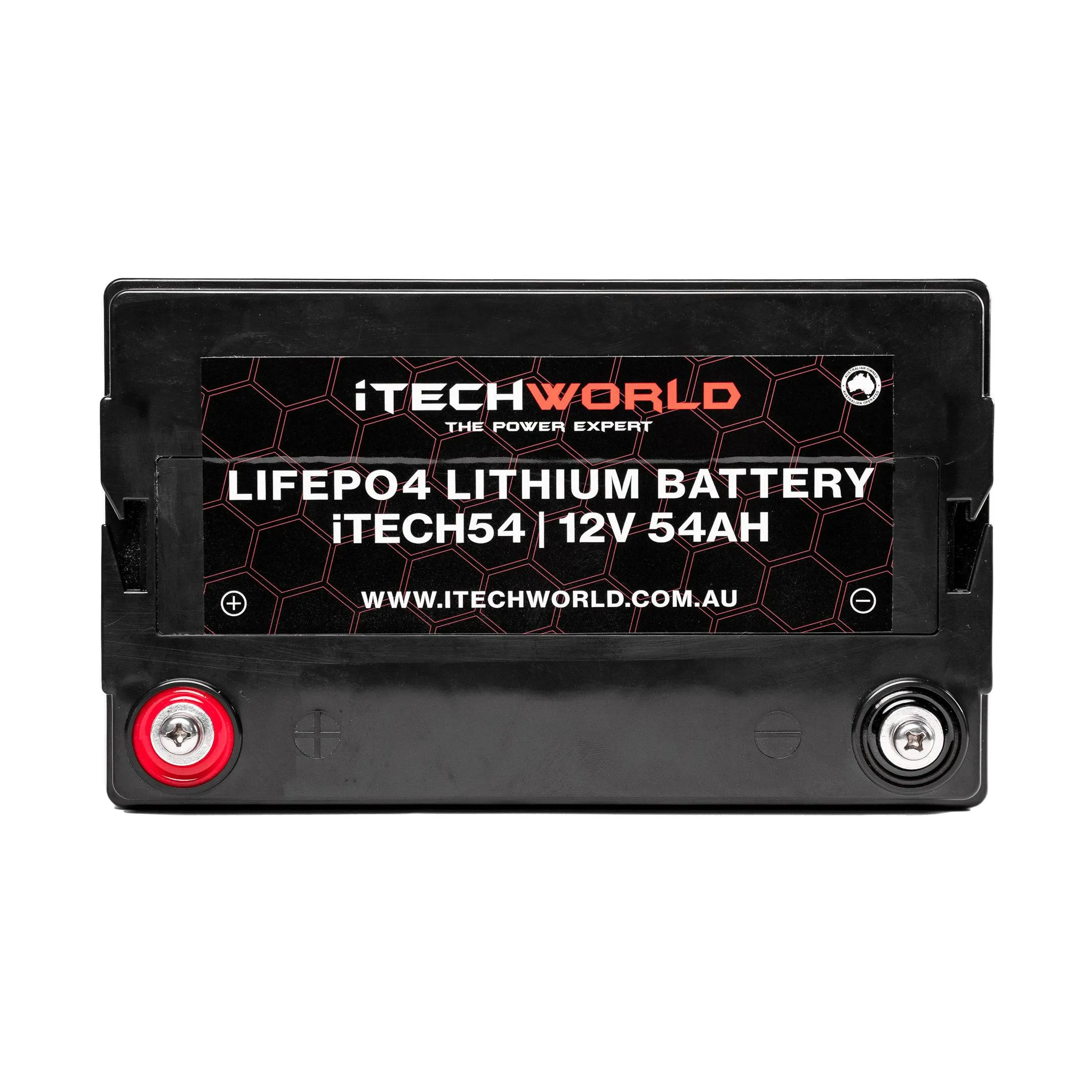 iTECH54 12v 54Ah Lithium Ion Battery - LiFePO4 Deep Cycle Camping RV Solar Slim Line