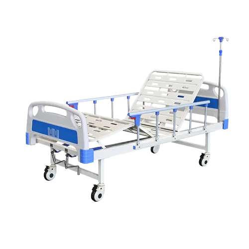 KT2CBS Two Crank Manual Hospital Bed with Mattress, Side Railings and Wheels