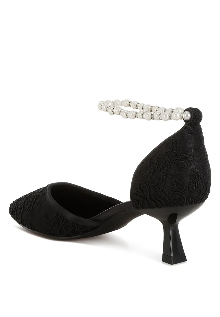 Laika Lace Kitten Heel Sandals