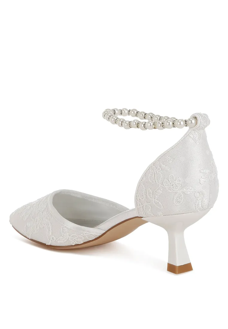 Laika Lace Kitten Heel Sandals