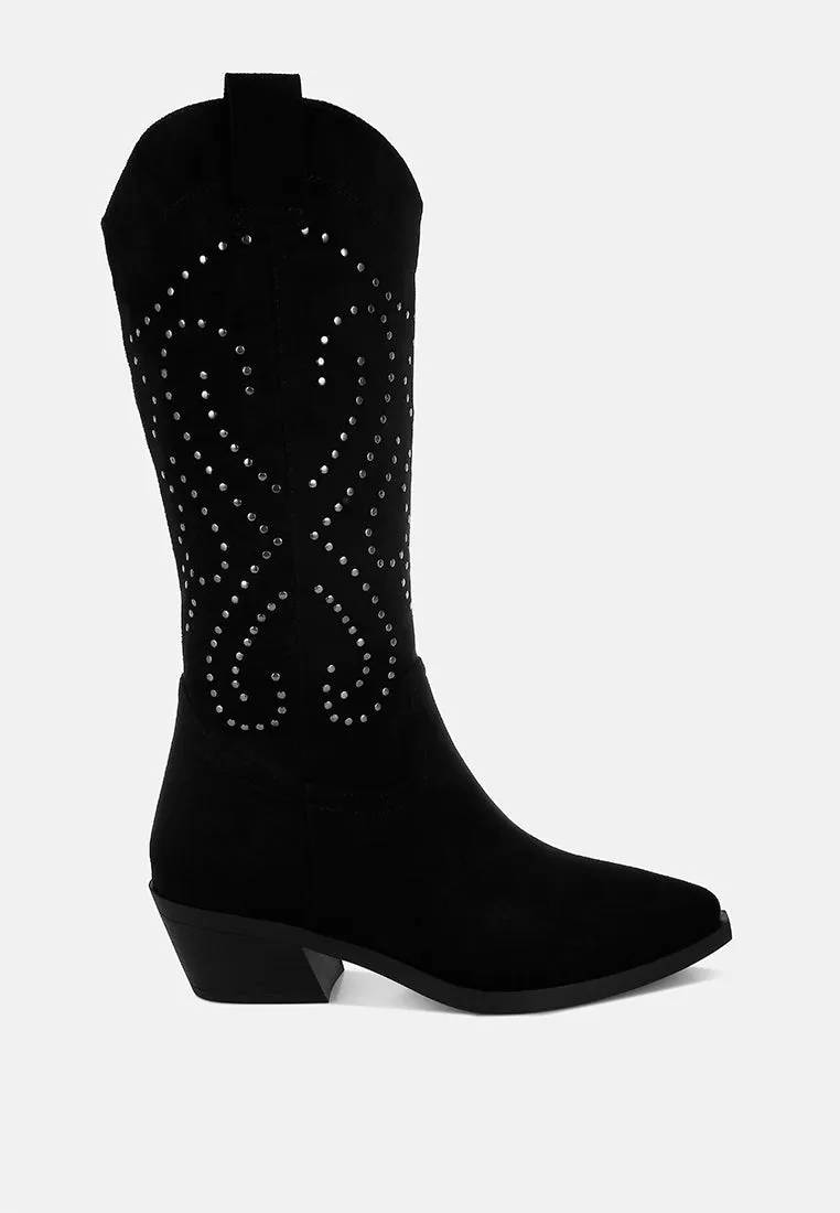 Lariat Studs Embellished Cowboy Boots