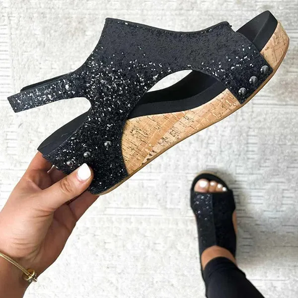 😍Last Day 50% OFF😍-Women's Brilliant Ankle Strap Wedge Sandals