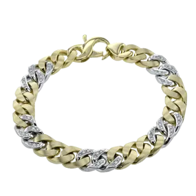 Men's Bracelet In 14k Gold With Diamonds