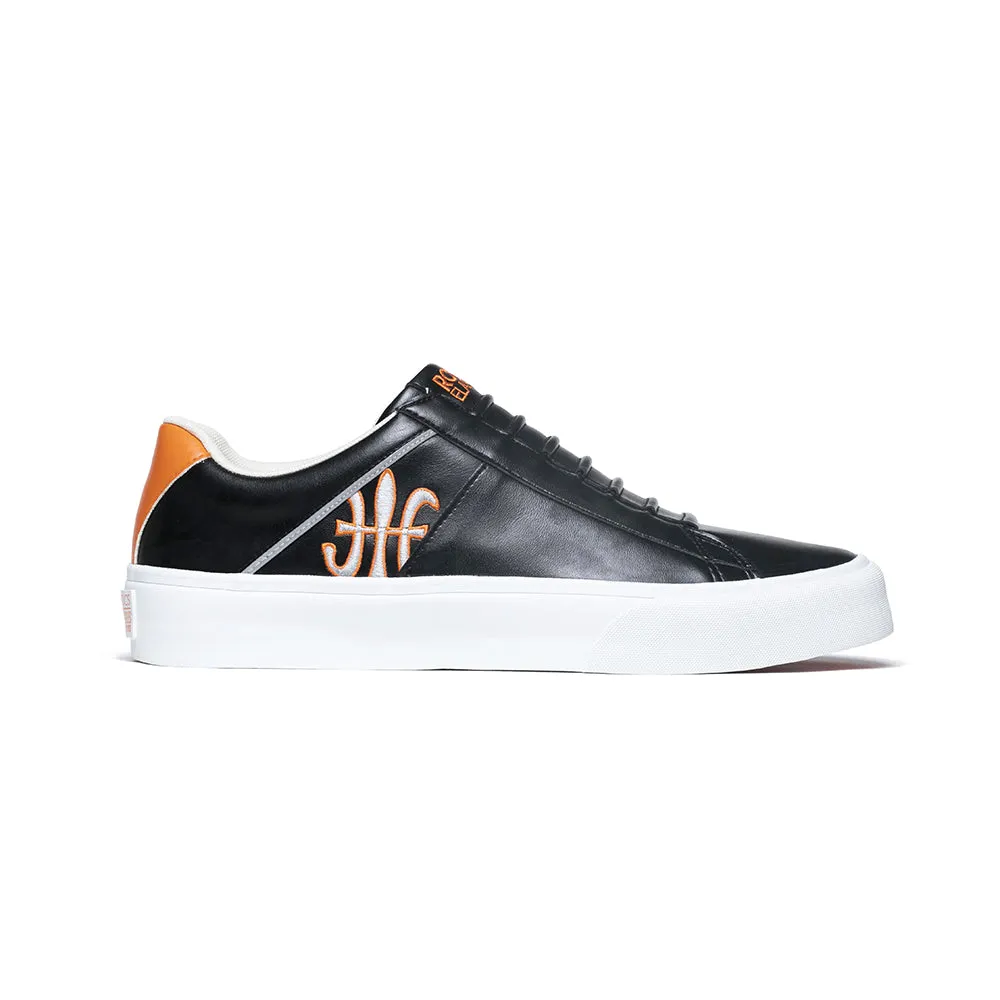 Men's Cruiser White Black Orange Silver Microfiber Low Tops 00801-992