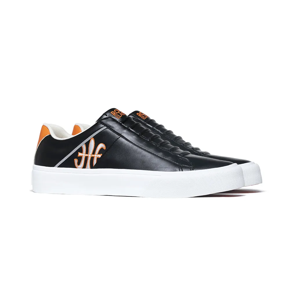 Men's Cruiser White Black Orange Silver Microfiber Low Tops 00801-992