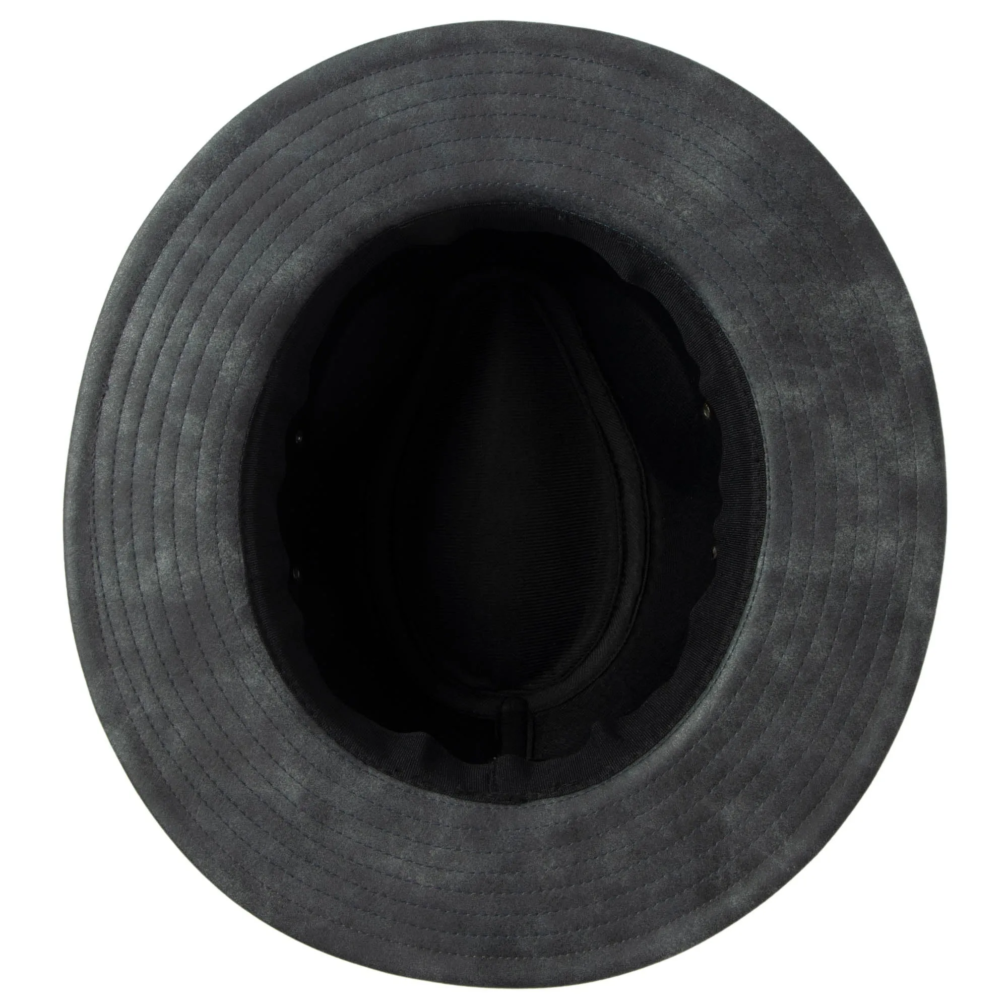 Men's Faux Felt Fedora with Matching Faux Leather Band