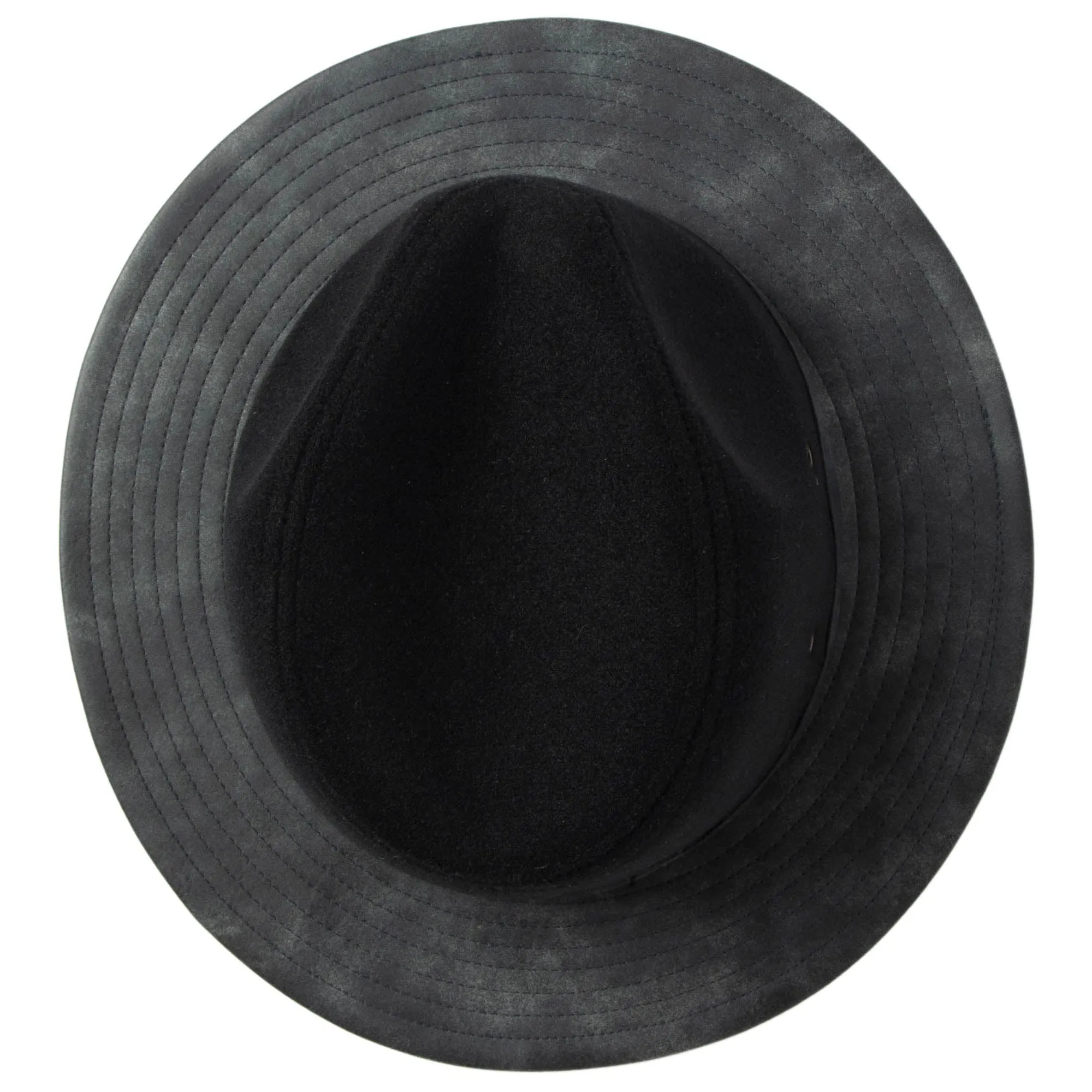 Men's Faux Felt Fedora with Matching Faux Leather Band