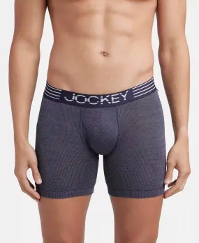 Microfiber Mesh Elastane Stretch Performance Boxer Brief with StayDry Technology - True Navy