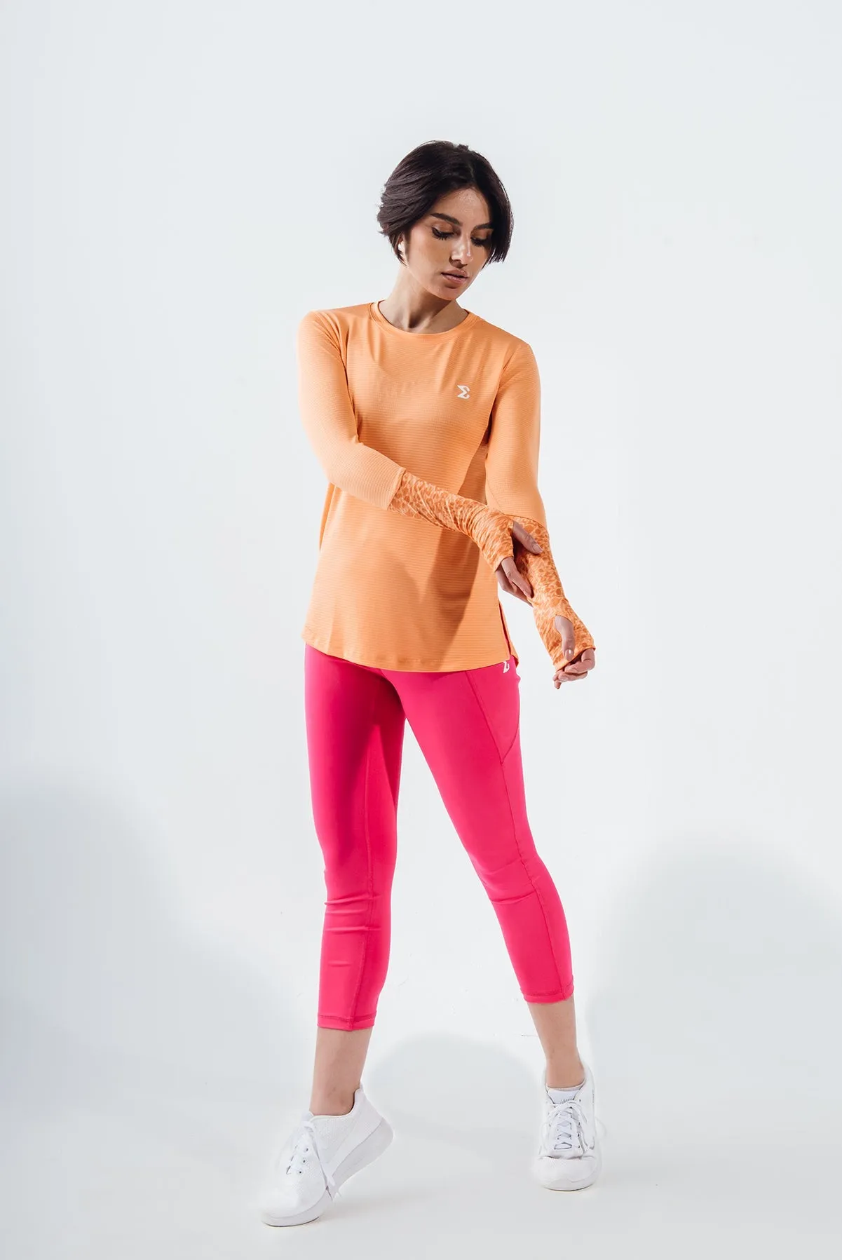 Mock Orange Basic Women Long Sleeve