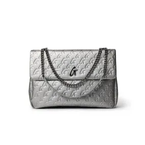 MONOGRAM LARGE CLASSIC FLAP BAG PLATINUM